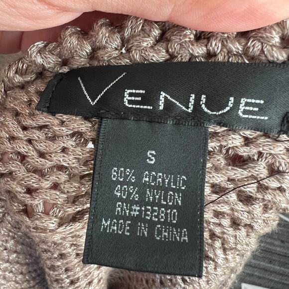 Vintage Brown Crochet Buckle Cardigan Top 90s 2000s Boho Bohemian Small - Picture 3 of 5